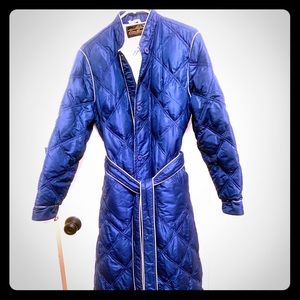 Vintage Eddie Bauer Down Robe W Large - Navy Blue